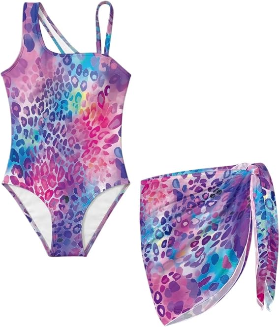 Girls Swimsuit and Cover Up Set Swimsuit Summer Swim Suit with Padding Beach Outfits for Girls Activewear Holiday