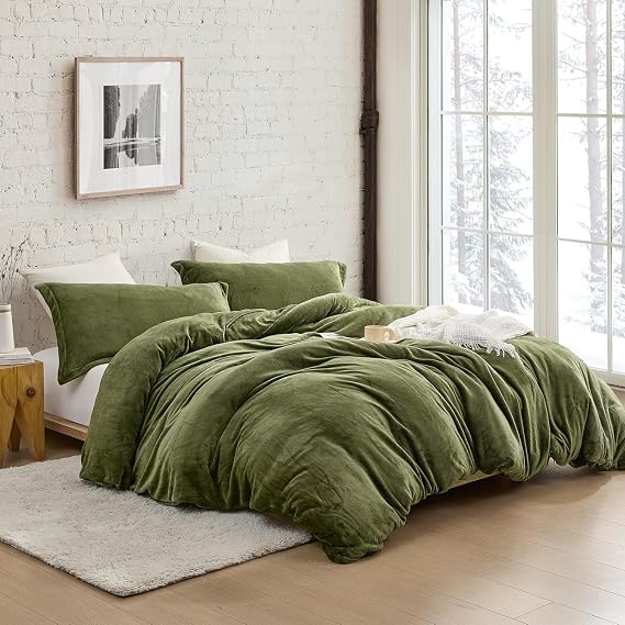 Byourbed Thicker Than Thick - Coma Inducer Oversized Queen Comforter Set with Cover - Winter Moss