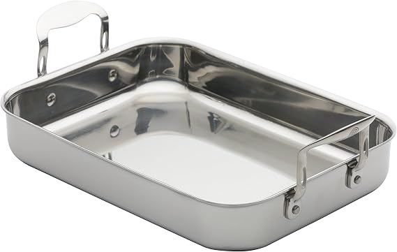 ProWare Stainless Steel Tri-Ply 35cm Roasting Pan Induction Compatible