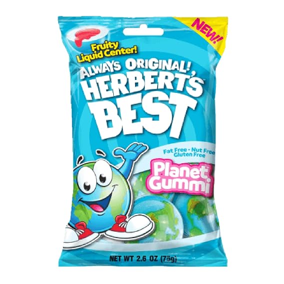 Herbert's Best Planet Gummi, Liquid Center Gummy Candy, 2.6 oz Bag