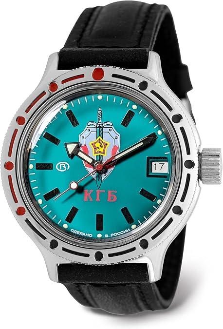 VOSTOK Amphibia | Model 420945 Black Leather Band