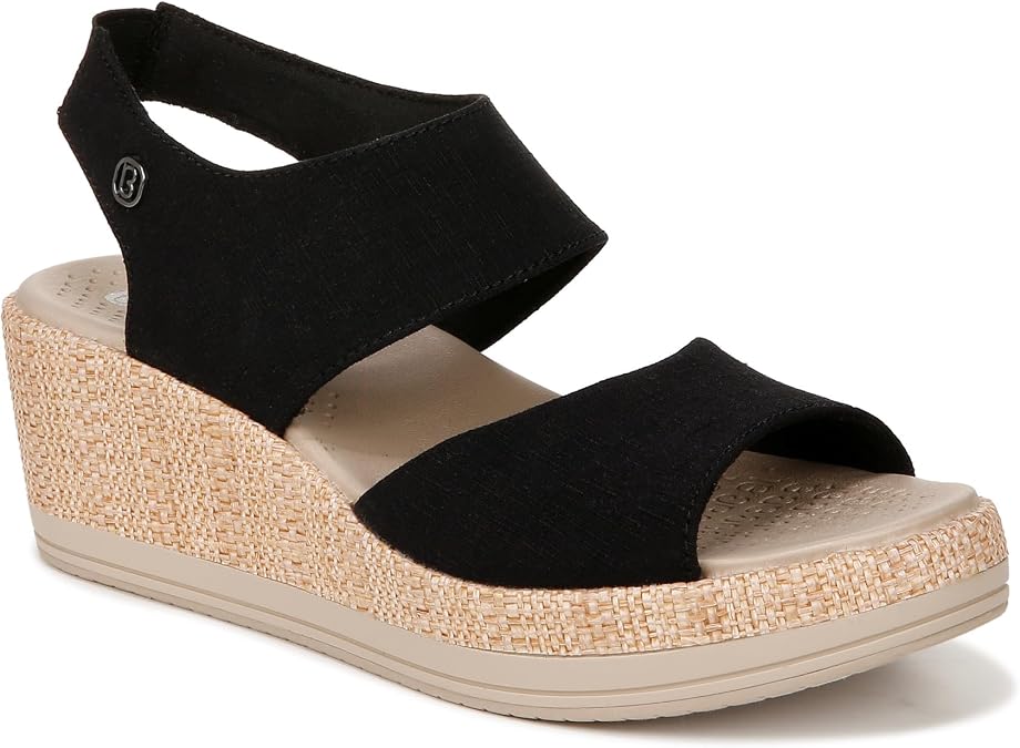 BZees Reveal Ankle Strap Wedge Sandals