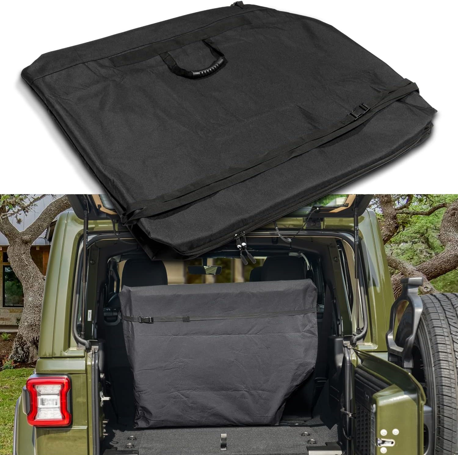Freedom Storage Bag for All 2007-2021 Jeep Wrangler JK JKU JL JLU Sports Sahara Freedom Rubicon Unlimited 2 Door and 4 Door Models (Black)
