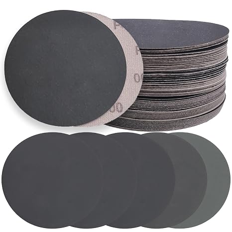 50 Pcs 6 Inch Wet Dry Sanding Discs 1000 1500 2000 3000 5000 Grit Sandpaper Sander Round Sand Paper Hook and Loop Waterproof Sandpaper Silicon Carbide for Automotive Wood Metal Polishing & Sanding