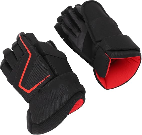 Hockey Gloves, Nylon EVA Foam Protective Ice Hockey Gloves for Players, Durable Breathable Design with Enhanced Flexibility for Ice Roller Street