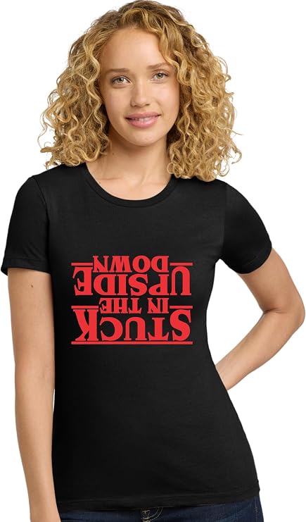 Go All Out Womens Stuck in The Upside Down Deluxe Soft T-Shirt