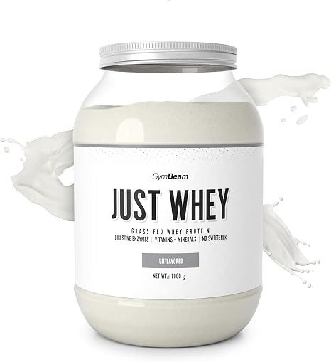 Just Whey Protein Pulver – aus Weide-Kuhmilch mit DigeZyme® für bessere Verdauung Mehrkomponenten Eiweißpulver mit essentiellen Aminosäuren & BCAAs – GymBeam (1000 g Unflavored)