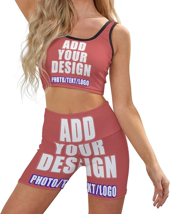 Custom 2 Piece Workout Sets With Name For Women