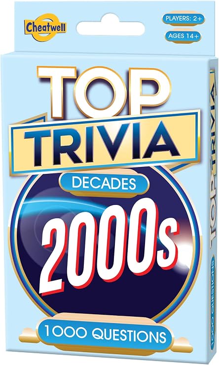 Cheatwell Games Top Trivia 2000's - A Decade of Trivia Travel Pack Card Game - 1000 Quiz Questions - For Ages 14 and up