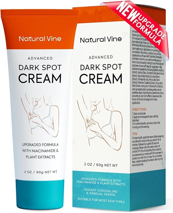 Natural Vine Dark Spot Corrector: Dark Spot Remover for Face Body in 4-8 Weeks - Instant Concealing & Age Brown Sun Faded Spot Remover Melasma Freckles Correcting with Niacinamide for Women & Men 60g