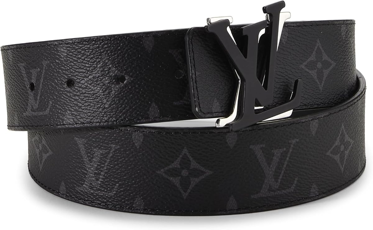 Pre-loved Black Monogram Eclipse LV Shake Reversible Ceinture 95, Black