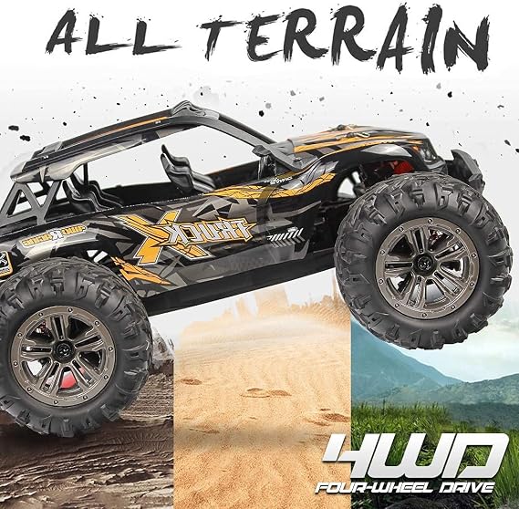 FMT High Speed 36km/h 4WD 2.4Ghz Remote Control Truck 9137 1:16 Scale Radio Conrtolled Off-Road RC Car Electronic Monster Truck R/C RTR Hobby Cross-Country Car Buggy (Color May Vary)