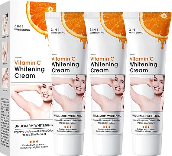 Skin Whitening Cream for Body,Lightening Cream for Intimate Areas and Bleaching,Vitamin C Dark Spot Remover Corrector for Neck,Armpit, Underarm,Elbow, Inner Thigh and Knees,Bikini (3pcs)