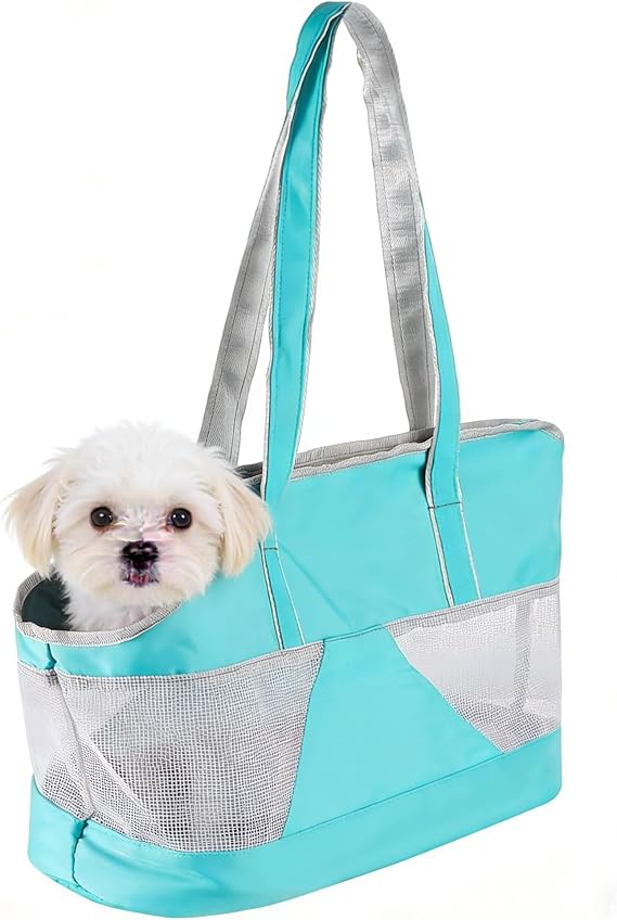 Dog Purse Carrier Pet Tote Bag Cat Carrier Handbag with Breathable Mesh Portable Dog Sling Transporter Tote Puppy Travel Outing Bag with Enhanced Bottom Support