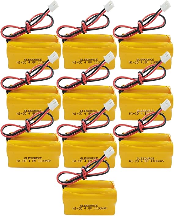4.8 Volt Exit Sign Battery Replacement Compatible for BL93NC487 Lithonia ELB B006 Lithonia ELBB006 ELNICD48700 Exit Sign with Emergency Lights (10 Pack)