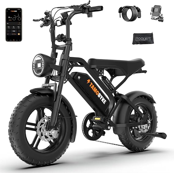 Tamobyke T16 Electric Bike for Teens & Adult,1000W Motor,16" Fat Tire Ebike