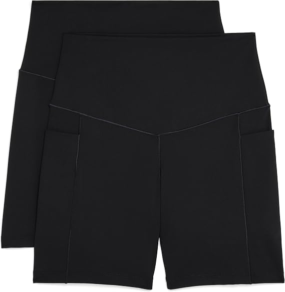 Danskin Women's 2 Pack Motivate Pocket 5" Bike Shorts Yoga Shorts