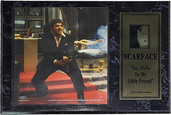 Encore SELECT Scarface Al Pacino Frame Photo, Tony Montana Say Hello To My Little Friends 15x12 inches, Wall Art Decor, Memorabilia Gifts