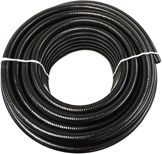 (1 1/2" Dia. x 25 ft) - HydroMaxx Black Flexible PVC Pipe for Koi Ponds, Irrigation and Water Gardens