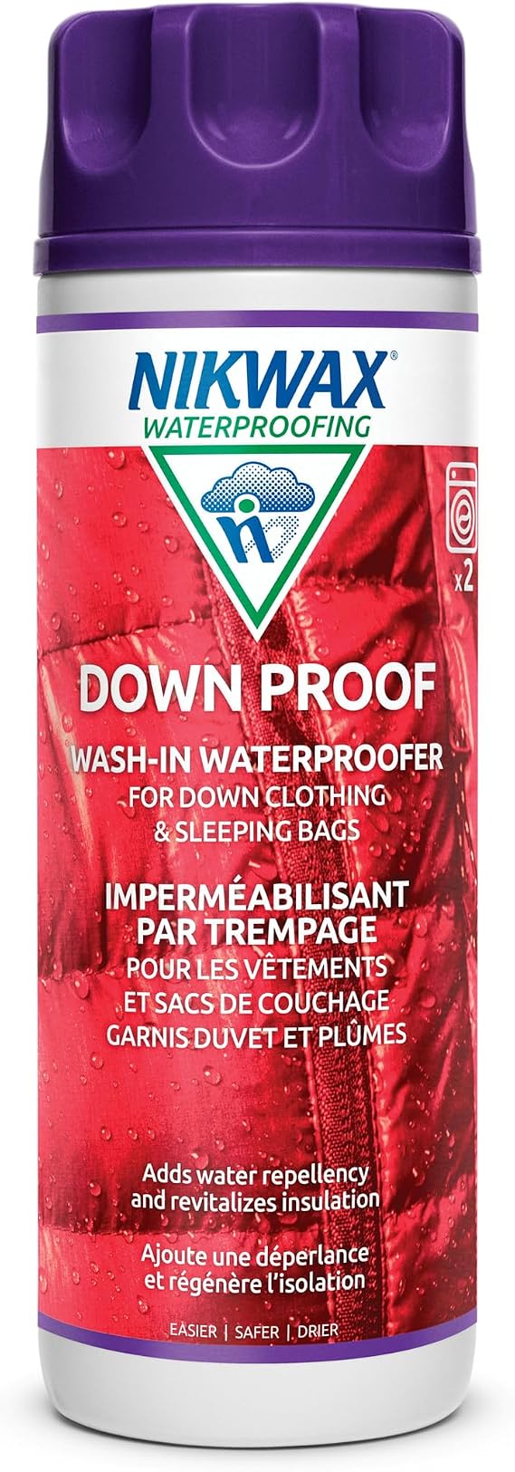Nikwax Down Proof Wash-in Waterproofing Restores DWR Water Repellency to Down Filled Jackets, Outerwear, Vests, Sleeping Bags, Quilts, and Bedding, Revitalizes and Protects Insulation and Loft