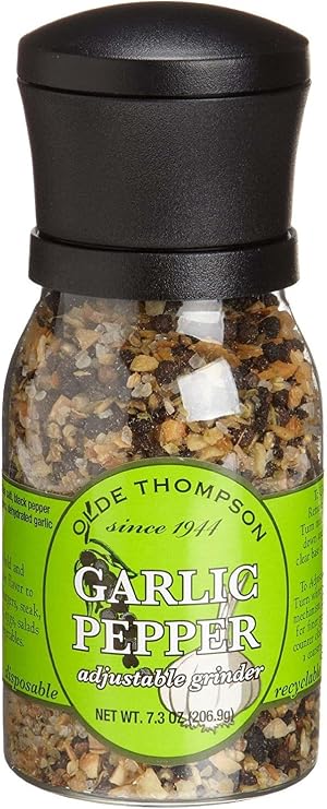 Olde Thompson Adjustable Grinder, Garlic Pepper, 7.3 oz