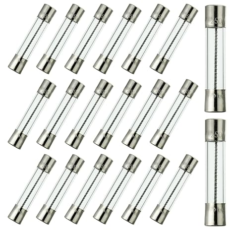 BOJACK T8AL250V 6x30 mm 8A 250V Slow Blow Fuses 8 amp 250 Volt 0.24 x 1.18 Inch Glass Tube Time-delay Fuses (Pack of 20)