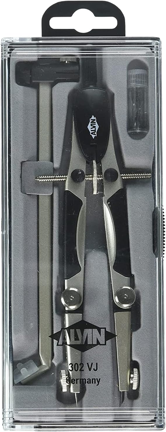 ALVIN 302VJ Speed-Bow Introductory Compass Beam Bar Set, Geometry and Engineering Kit, Drawing and Architecture Tools - 6.5 Inch