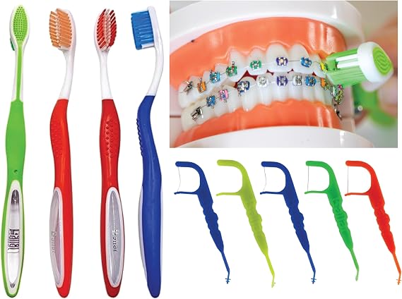 Braces Toothbrush| Soft Bristle Orthodontic Toothbrush for Cleaning Ortho Braces | U Shaped Toothbrushes for Braces| Set of 4