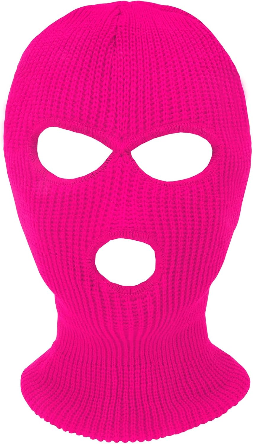 3 Hole Ski Mask, Knitted Balaclava Face Mask, Winter Full Face Mask Cover for Winter Outdoor Sports