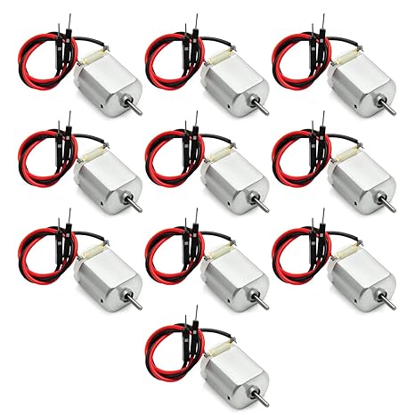 10Pcs DC Motor 1-6V Electric Motor with Wire 130 Motors Miniature DC Motors Micro Mini Motors for Robotics Projects, RC Boat DIY Airplane Car, Science Experiments