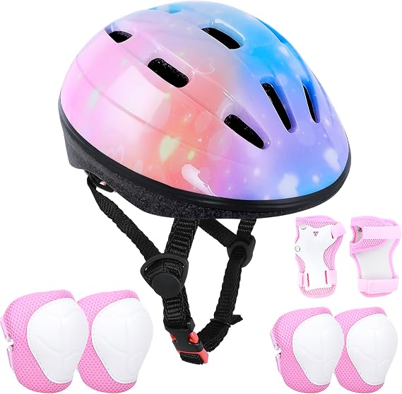 Kids Bike Helmet & Protective Set for Ages 3-8 Boys Girls