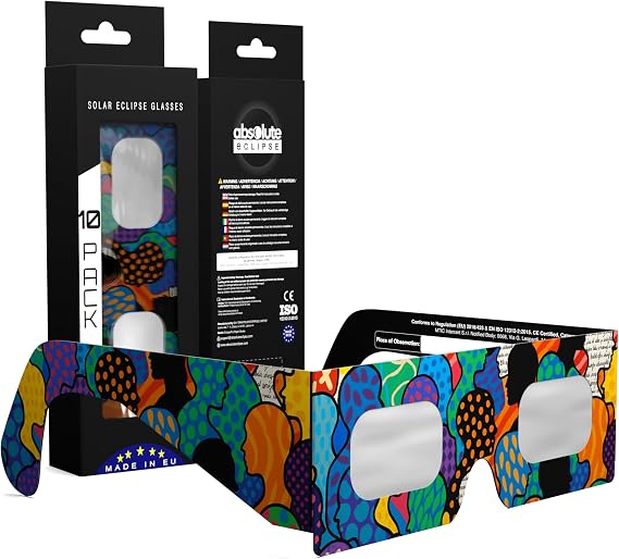 Solar Eclipse Glasses ISO 12312-2 & CE Certified – Safe Solar Viewing for Direct Sun & August 2026 Eclipse | Paper Cardboard Frame, Made in EU | For Kids & Adults