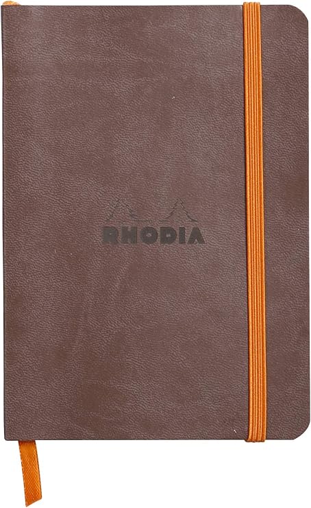 Rhodia Rhodiarama SoftCover Notebook - 72 Lined Sheets - 4 x 5 1/2 - Chocolate Cover