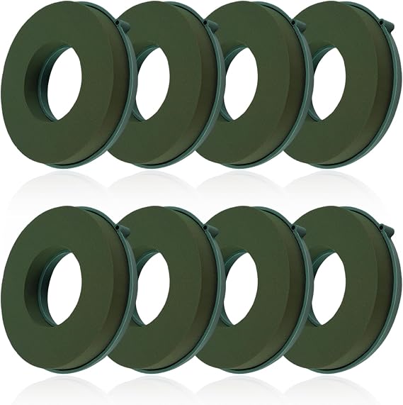 ZOFORTY 8PCS Floral Foam Rings 6 Inch Round Floral Wet Foam Ring Flower Arrangement Kit for Florist Wedding Foam Decoration, Green