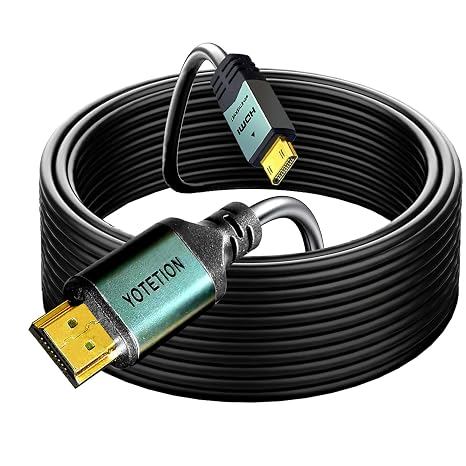 Mini HDMI to HDMI Cable 40FT, High Speed 4K 60Hz HDMI 2.0 Cord, Compatible with Camera, Camcorder, Tablet and Graphics/Video Card, Laptop, Raspberry Pi Zero W