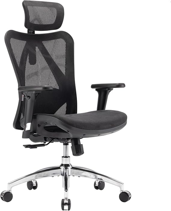 SIHOO Ergonomic Mesh Office Chair, Lumbar Support, 330 lb, Black