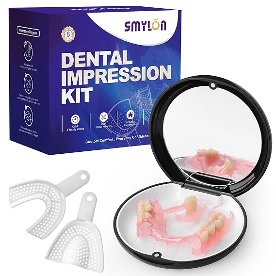 Smylon Custom Partial Dentures for Missing Teeth Removable Personalized Replacement Solution for Adults, Includes Home Impression Kit (1 Tooth)