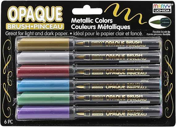 Marvy Uchida Set Opaque Brush Marker, Multiple