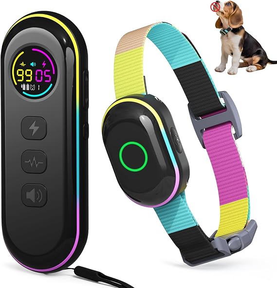 2-in-1 Dog Shock Collar and Bark Collar for Dogs 2000FT Dog Training Collar with Remote, IP67 Waterproof e Collar with Anti-Bark/Beep/Vibration/Shock Modes for Small Medium Large Dog