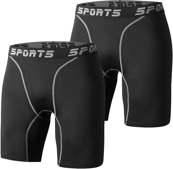 Sillictor Mens Compression Base Layer Shorts Anti Chafing Running Underwear Men Breathbale Sports Underwear Tight Shorts for Football Cycling Workout,Moisture Wicking Muscle Support