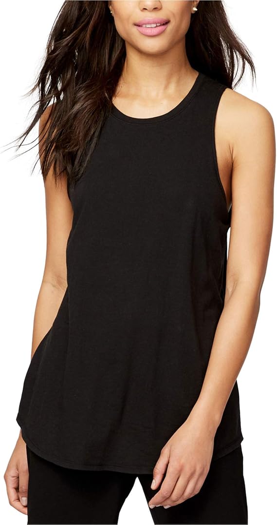 Rachel Roy Womens Split Back Tank Top, Black, Large