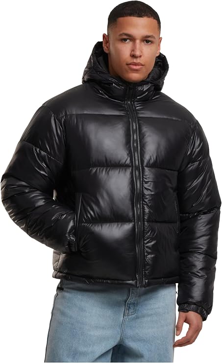 Urban Classics Men's Tb7585-shiny puffer jacket with hood puffer jacket (pack of 1)