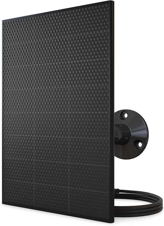 Arlo Solar Panel Charger (Black), Arlo Certified Accessory, Weather Resistant, Easy Install (2025 Released), Works with: Essential Series, Go 2, Pro 3/4/5S/6/6 XL, Ultra Series, Wireless Floodlights