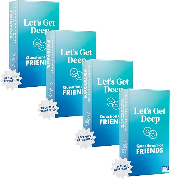 WHAT DO YOU MEME? Let's Get Deep: Friends Edition, 400 Question Cards, Three Levels (Pack of 4)