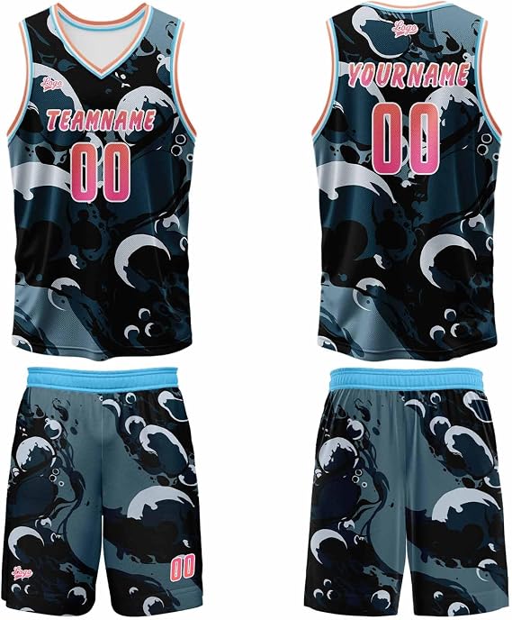 Custom Basketball Jersey Personalized Basketball Shirts Jersey and Shorts with Printed Colors Names and Numbers
