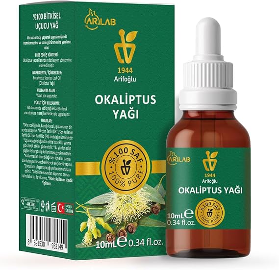 Arifoğlu Okaliptus Yağı 10ml%100 Saf Yağ ARLAB Pure Eucalyptus Oil 10ml