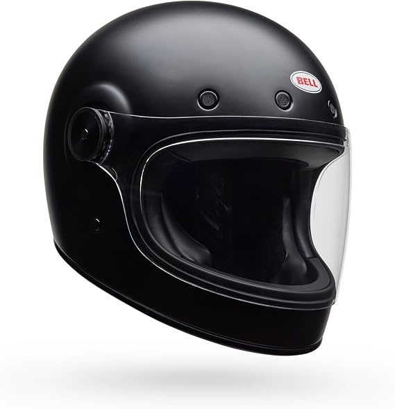 Bell Bullitt GT Solid ECE Helmet, Modern Evolution of Legendary Bell Bullitt, Tool-less Shield Removal, Closable Venting, Updated Interior for Easy Maintenance, Color: Matte Black, Size: L