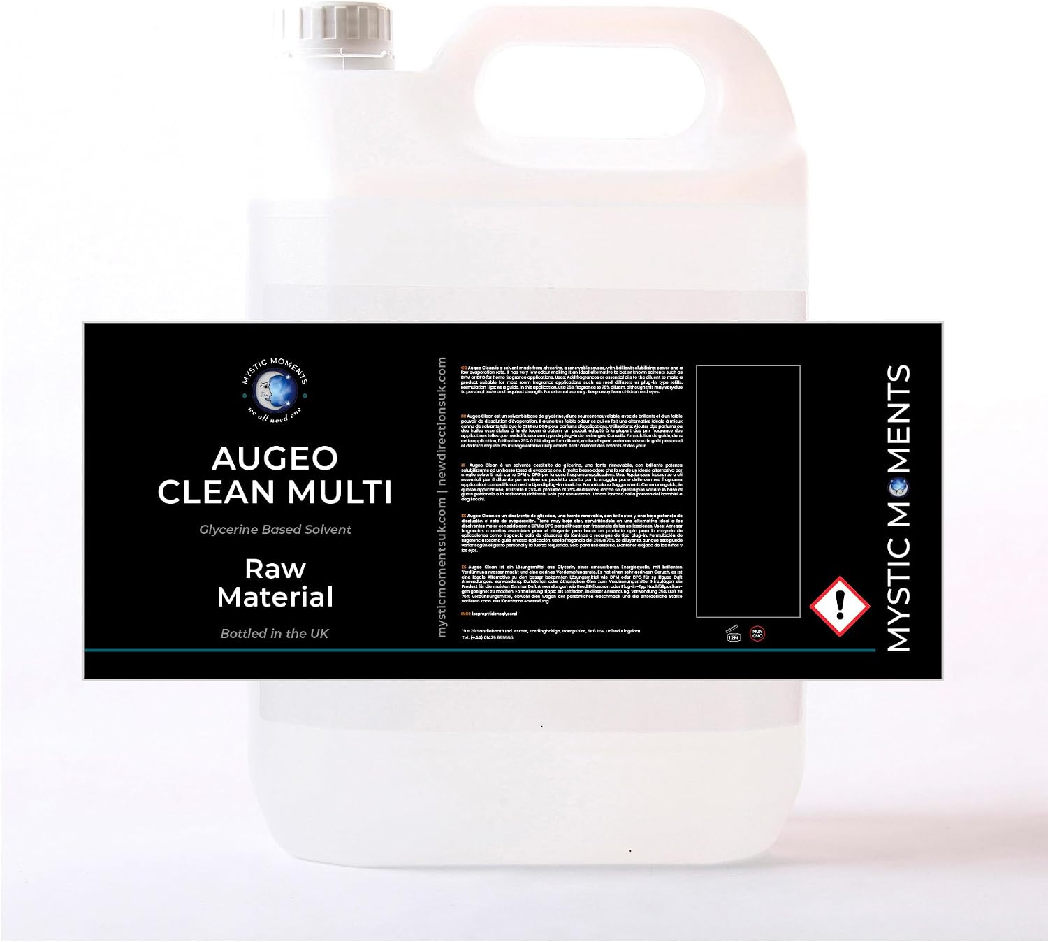 Mystic Moments | Augeo Clean Multi Solvent | Glycerine-Based Reed Diffuser Base | Low Odour, Low Evaporation Rate | Ideal for Home Fragrance & Plug-In Refills | Eco-Friendly Solubiliser | 5Kg