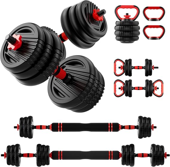 Adjustable Dumbbell Set,20/30/45/70/90lbs Free Weight with Connector