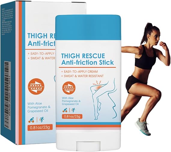 Anti Chafing Cream Stick, Water Resistant Anti Chafing Stick, Long-Lasting Anti Chafe Balm, Thigh Rescue an ti Friction S tick for Heel, Underarms & Knees, Body Care for All Skin Types, 23g